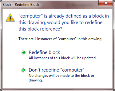 Redefine a Block Warning Redefine a Block Warning