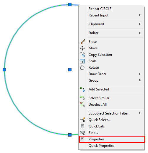 Right Click Properties in AutoCAD Right Click Properties in AutoCAD