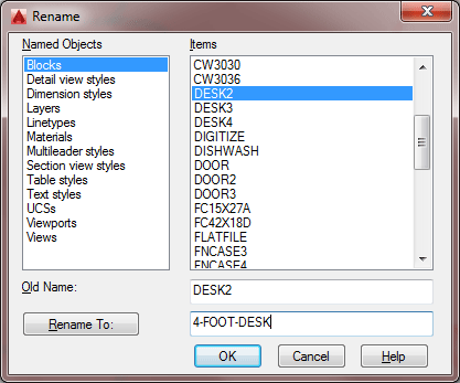 Rename Command in AutoCAD